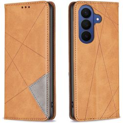 Mobigear Rhombus Slim Samsung Galaxy A27 Hoesje Bookcase - Cognac