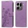 Mobigear Flowers OPPO Find X9 Pro Hoesje Bookcase Portemonnee - Paars