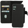 Mobiparts Samsung Galaxy A34 Hoesje Echt Leer Uitneembare 2in1 Bookcase Portemonnee - Zwart
