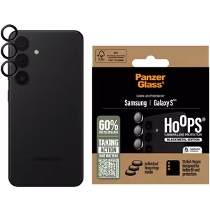 PanzerGlass Hoops Samsung Galaxy S25 Glazen Camera Lens Protector - Case Friendly - Zwart
