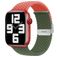 Mobigear Braided Dual Nylon Apple Watch Bandje Klemsluiting - 49/46/45/44 mm - Groen / Oranje