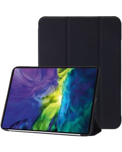 Mobigear Tri-Fold Gel iPad 11 (2025) Hoes TPU,Kunstleer Bookcase - Zwart