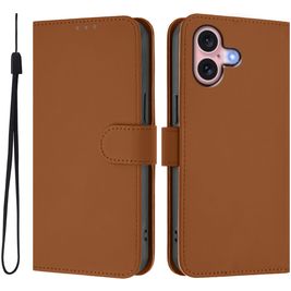 Mobigear Urban Wallet iPhone 16 Hoesje Bookcase Portemonnee - Bruin