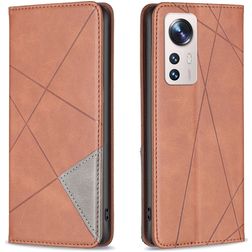 Mobigear Rhombus slim Xiaomi 12 Lite Hoesje Bookcase - Bruin