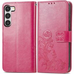 Mobigear Clover Samsung Galaxy A54 Hoesje Bookcase Portemonnee - Magenta