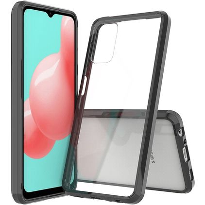 Mobigear Crystal Samsung Galaxy A32 5G Hoesje Hardcase Backcover - Transparant / Zwart