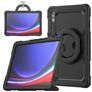 Mobigear RingGuard Samsung Galaxy Tab S10 Ultra Hoes Hard Kunststof,Siliconen Backcover + Stylus Houder + Schouderband + Standaard - Zwart