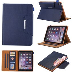 Mobigear Luxury iPad 9 (2021) Hoes Bookcase + Stylus Houder - Blauw