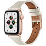 Mobigear Napoli Leren Apple Watch Bandje Gespsluiting - 42/41/40/38 mm - Wit