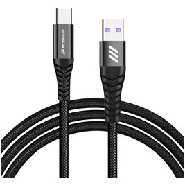 Mobigear Nylon USB-A naar USB-C Kabel 0.4 Meter - Zwart