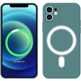 Mobigear Rubber Touch iPhone 12 Mini Siliconen MagSafe Hoesje Backcover - Groen