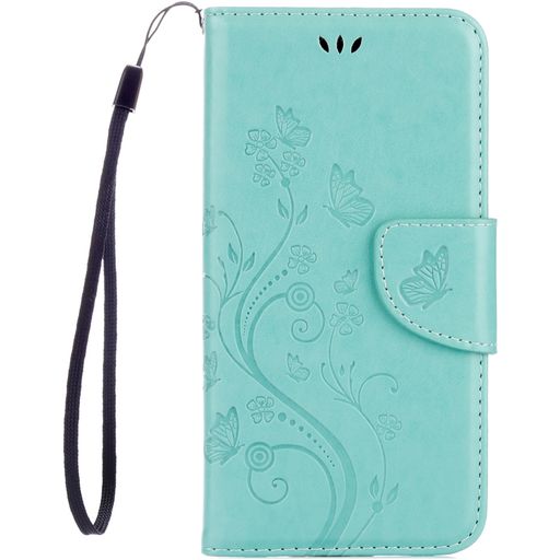 Mobigear Flowers Samsung Galaxy A5 (2017) Hoesje Bookcase Portemonnee - Turquoise