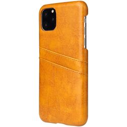 Fierre Shann Premium Card iPhone 11 Hoesje Backcover met Pasjeshouder - Cognac