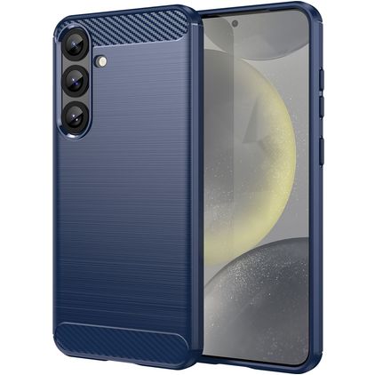 Mobigear Brushed Slim Samsung Galaxy S25 Plus Hoesje Flexibel TPU Backcover - Blauw