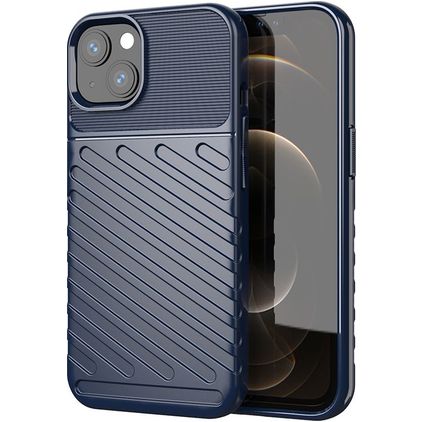 Mobigear Groove iPhone 13 Mini Hoesje Flexibel TPU Backcover - Blauw