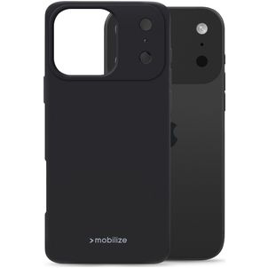 Mobilize Rubber Gelly iPhone 17 Pro Max Hoesje Flexibel TPU Backcover - Zwart