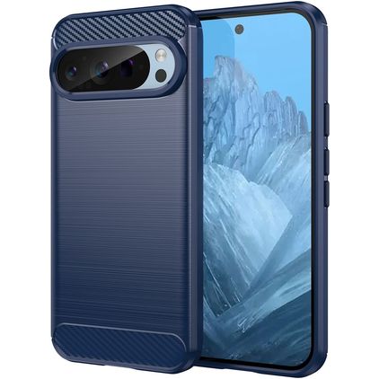 Mobigear Brushed Slim Google Pixel 9 Hoesje Flexibel TPU Backcover - Blauw