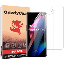 GrizzlyCoat OPPO Find X3 Pro Hydrogel TPU Screenprotector - Case Friendly + Installatie Frame (2-Pack)