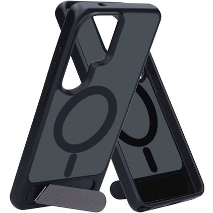 Mobiparts Hardcover Samsung Galaxy S26 Ultra MagSafe Hoesje Hardcase Backcover met Standaard - Satin Black