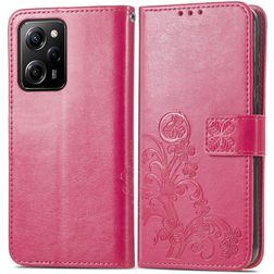 Mobigear Clover POCO X5 Pro Hoesje Bookcase Portemonnee - Magenta