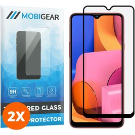 Mobigear Premium Samsung Galaxy A20s Glazen Screenprotector - Case Friendly - Zwart (2-Pack)