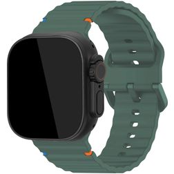 Mobilize Buckle Siliconen Apple Watch Bandje Gespsluiting - 42/41/40/38 mm - Groen