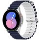 Mobigear Ocean Siliconen Smartwatch Bandje Gespsluiting - Universeel 20 mm aansluiting - Wit / Donkerblauw