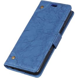 Mobigear Ranch Motorola One Power Hoesje Bookcase Portemonnee - Blauw