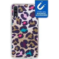My Style Magneta Samsung Galaxy A70 Hoesje Flexibel TPU Backcover - Leopard