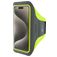 Mobiparts Comfort Fit Telefoonhouder Hardlopen iPhone 15 Pro Sport Hoesje Neopreen Sportarmband - Neon Green