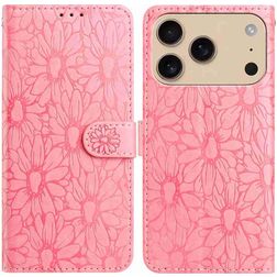 Mobigear Flowers iPhone 17 Pro Hoesje Bookcase Portemonnee - Roze