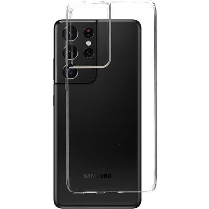 Mobiparts Classic Doorzichtig Samsung Galaxy S21 Ultra Hoesje Flexibel TPU Backcover - Transparant