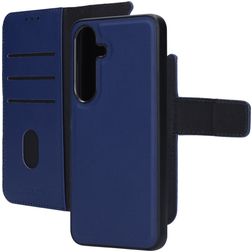Mobiparts Samsung Galaxy S25 Hoesje Echt Leer Uitneembare 2in1 Bookcase Portemonnee - Blauw