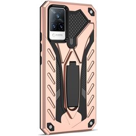 Mobigear Armor Stand Vivo V21 Hoesje Hardcase Backcover Shockproof met Standaard - Roségoud