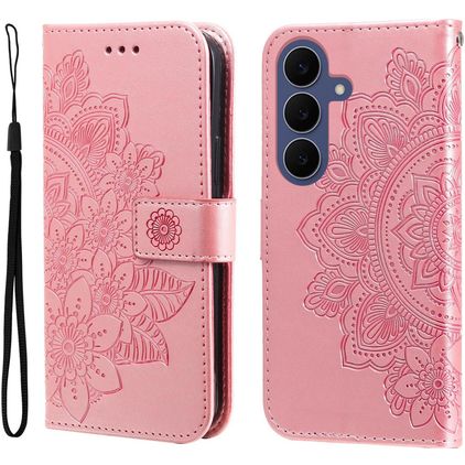 Mobigear Flowers Samsung Galaxy S26 FE Hoesje Bookcase Portemonnee - Roségoud