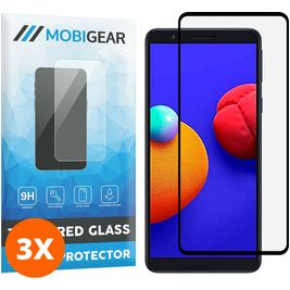 Mobigear Premium Samsung Galaxy A01 Core Glazen Screenprotector - Case Friendly - Zwart (3-Pack)