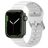 Mobigear Bumpy Siliconen Apple Watch Bandje Gespsluiting - 49/46/45/44 mm - Wit