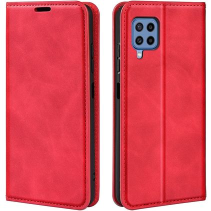 Mobigear Retro Slim Samsung Galaxy M22 Hoesje Bookcase Portemonnee - Rood