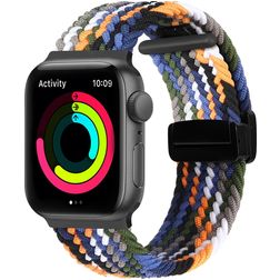 Mobigear Braided Mag Nylon Apple Watch Bandje Magneetsluiting - 42/41/40/38 mm