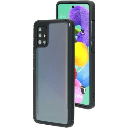 Mobiparts Rugged Clear Samsung Galaxy A51 Hoesje Hardcase Backcover Shockproof - Transparant / Zwart