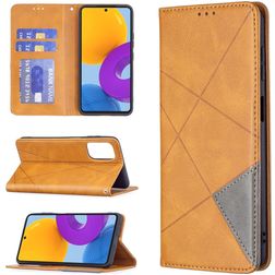 Mobigear Rhombus Slim Samsung Galaxy M52 Hoesje Bookcase - Cognac
