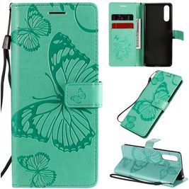 Mobigear Butterfly Sony Xperia 10 II Hoesje Bookcase Portemonnee - Turquoise