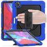 Mobigear SureGrip Xtreme iPad Pro 13 Inch (2024) Hoes Hard Kunststof,Siliconen Backcover + Stylus Houder + Schouderband + Standaard - Donkerblauw