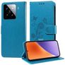 Mobigear Flowers Xiaomi 15 Hoesje Bookcase Portemonnee - Blauw