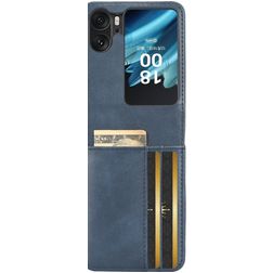 Mobigear Excellent Wallet OPPO Find N2 Flip Hoesje Hardcase Backcover - Blauw