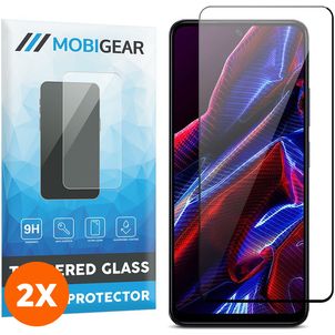 Mobigear Premium POCO X5 Glazen Screenprotector - Case Friendly - Zwart (2-Pack)
