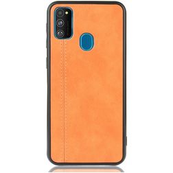Mobigear Stitch Samsung Galaxy M21 Hoesje Backcover - Oranje