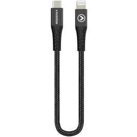 Mobilize Strong Nylon USB-C naar Apple Lightning Kabel 0.2 Meter - Zwart