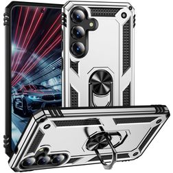 Mobigear Armor ring Samsung Galaxy S25 FE Hoesje Hardcase Backcover Shockproof met Ringhouder - Zilver