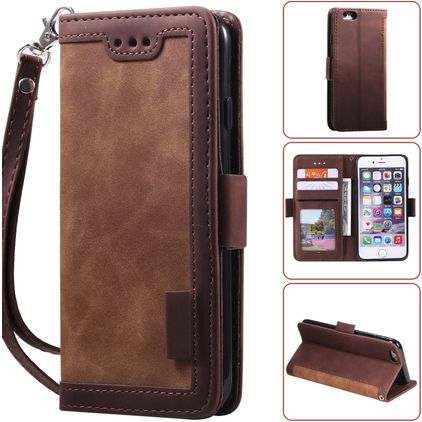 Mobigear Two Tone iPhone 7 Hoesje Bookcase Portemonnee - Bruin